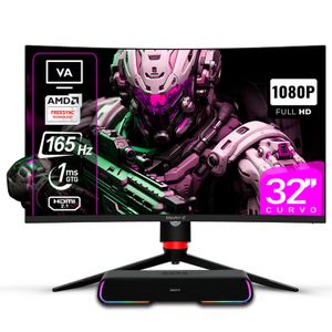 Pack Monitor Gamer 32" Curvo FHD 1080 VA 165hz + Soundbar BT