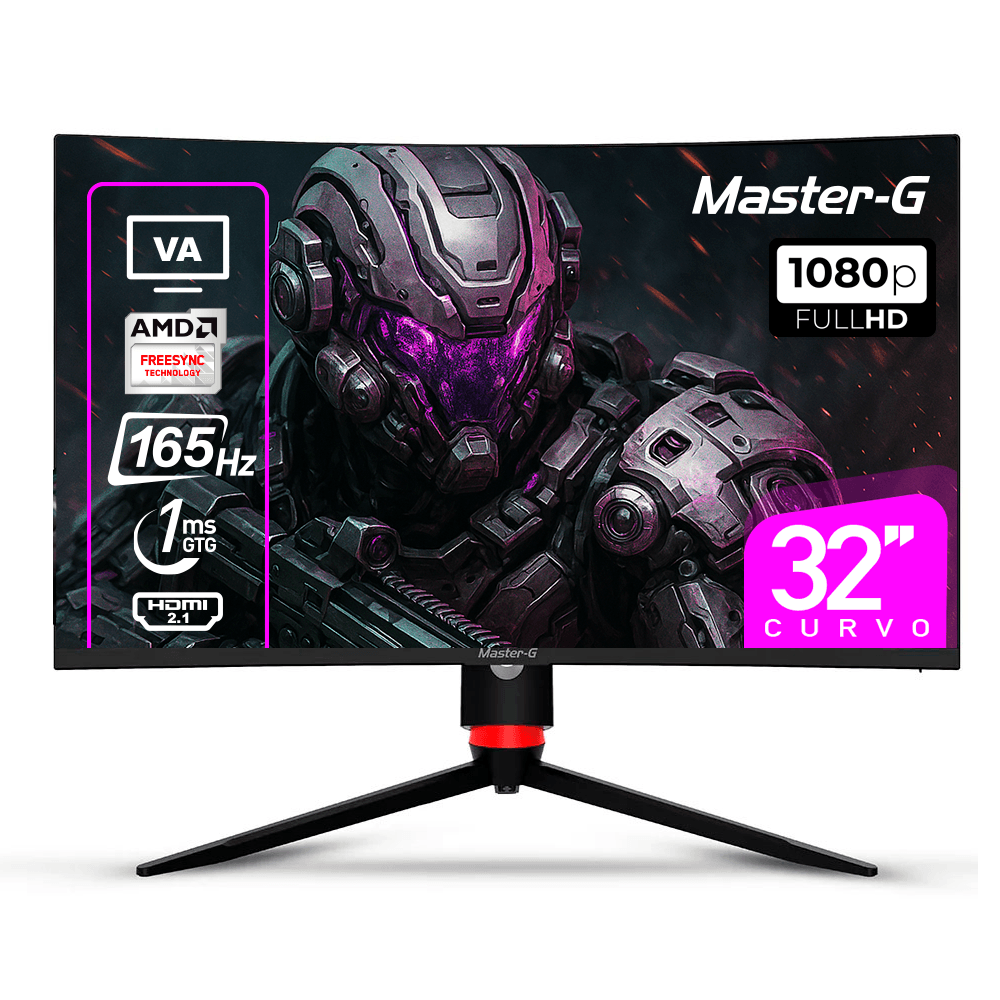 Master-G Monitor Gamer 32"" Curvo Fhd Hdr Va 165Hz 1Ms
